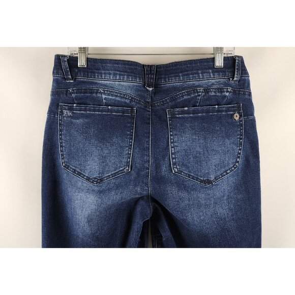 Democracy Jeans Women 14 Blue AB Solution Vintage Stretch Distressed Denim 32x30 - Picture 9 of 11